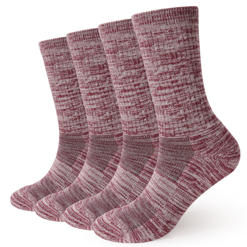 Long Way Hiking Wine Crew Sock 4 Pack