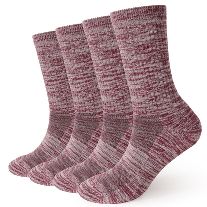 Lot de 4 paires de chaussettes de randonnée Long Way pour femme, couleur vin