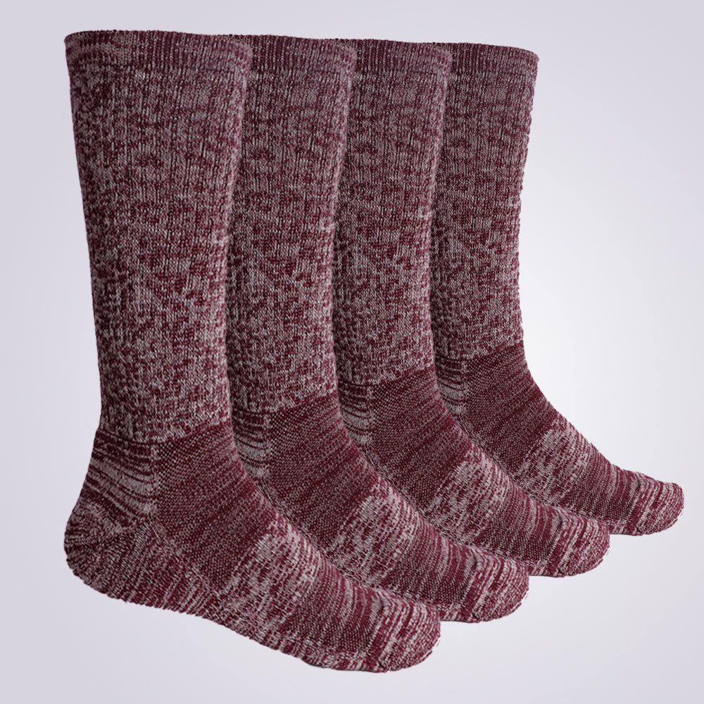 Lot de 4 paires de chaussettes de randonnée bordeaux pour femme