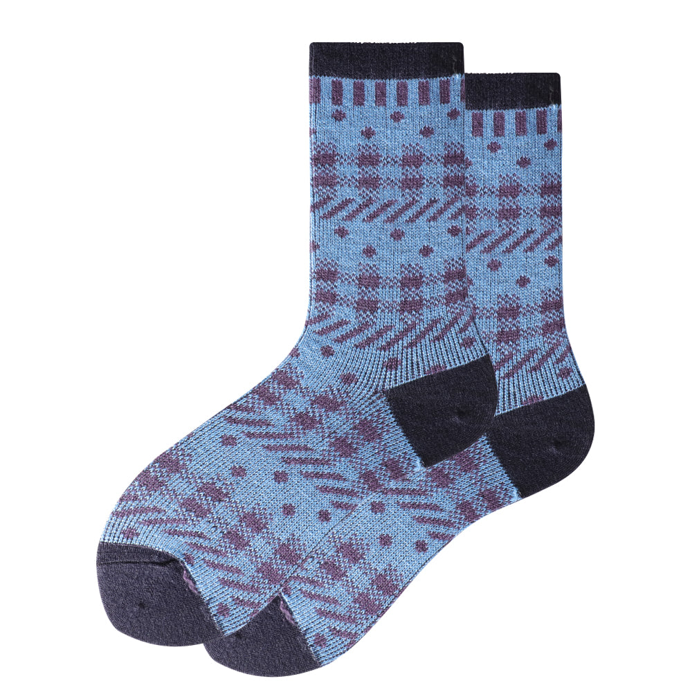 Touch Wear Everyday Stripe Blue Crew Wool Socks 5-Packs