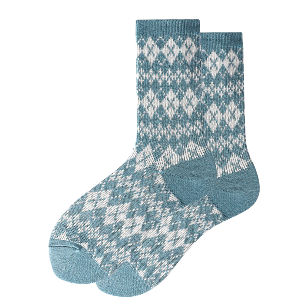 Touch Wear Everyday Stripe Blue Crew Wool Socks 5-Packs