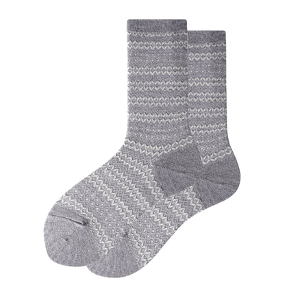 Touch Wear Everyday Stripe Grey Crew Wool Socks 5-Packs