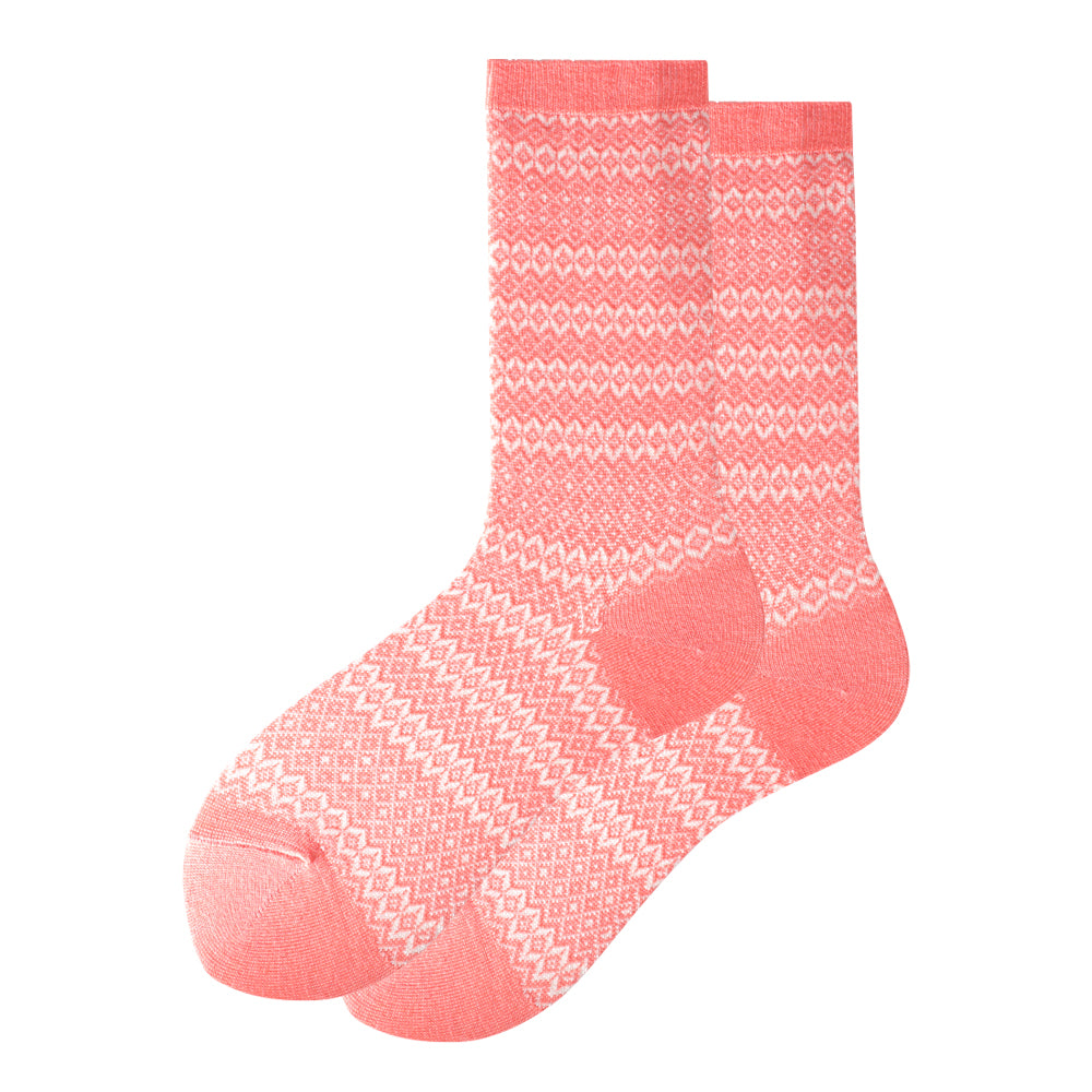 Touch Wear Everyday Pink Stripe Lounge Crew Wool Socks 5-Packs