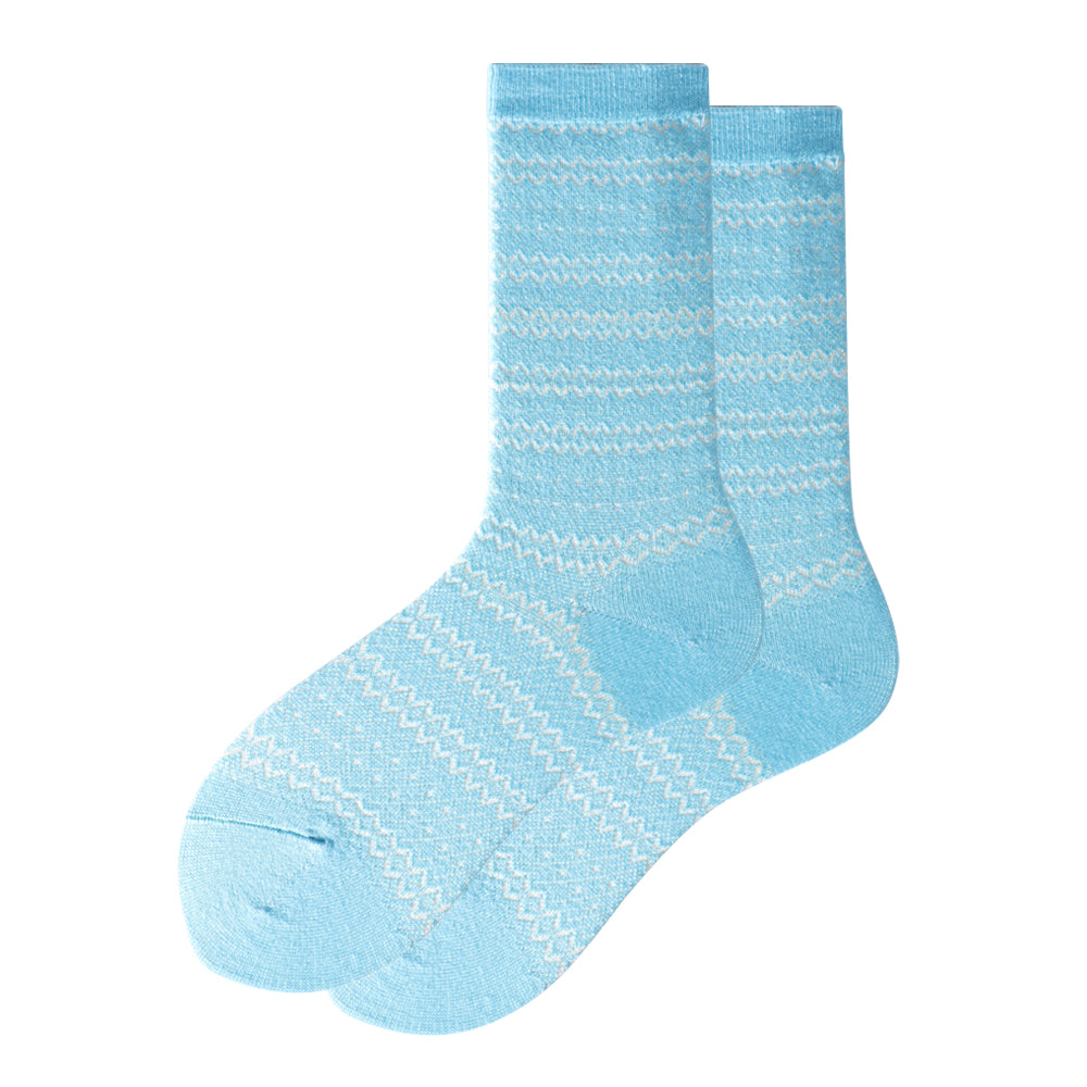 Touch Wear Everyday Blue Stripe Lounge Crew Wool Socks 5-Packs