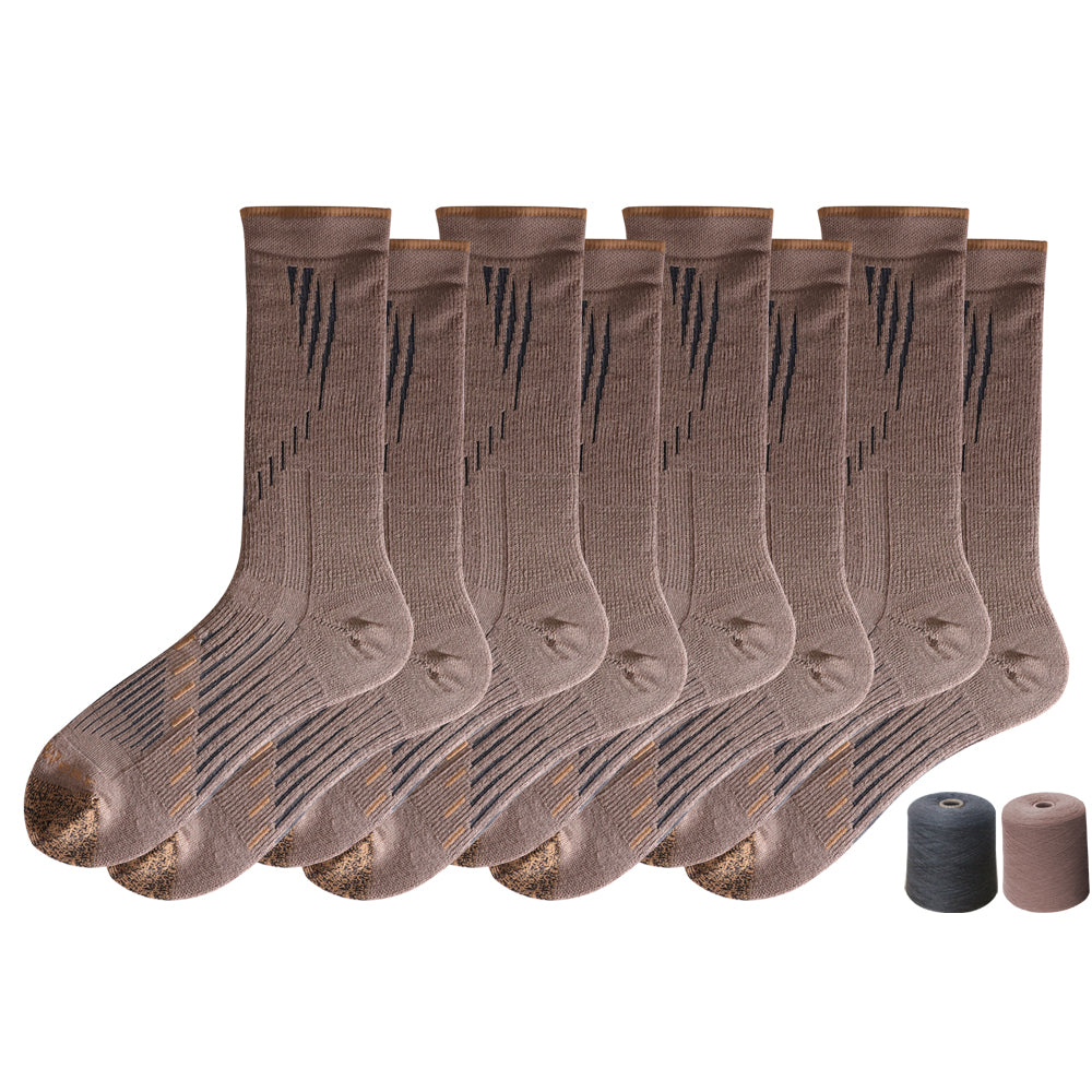 Lot de 4 paires de chaussettes de randonnée Long Way pour homme, motif café