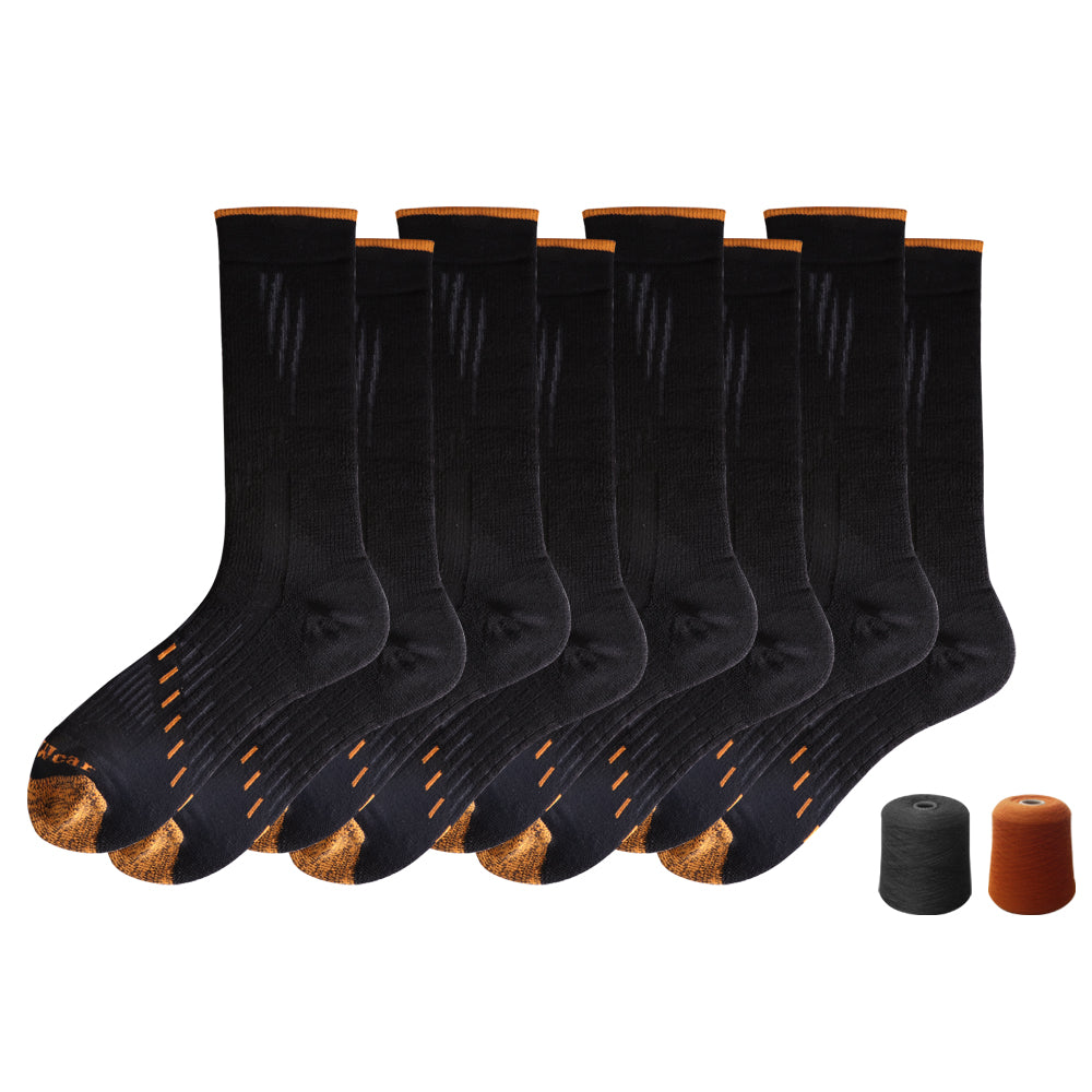 Lot de 4 paires de chaussettes de randonnée noires pour homme