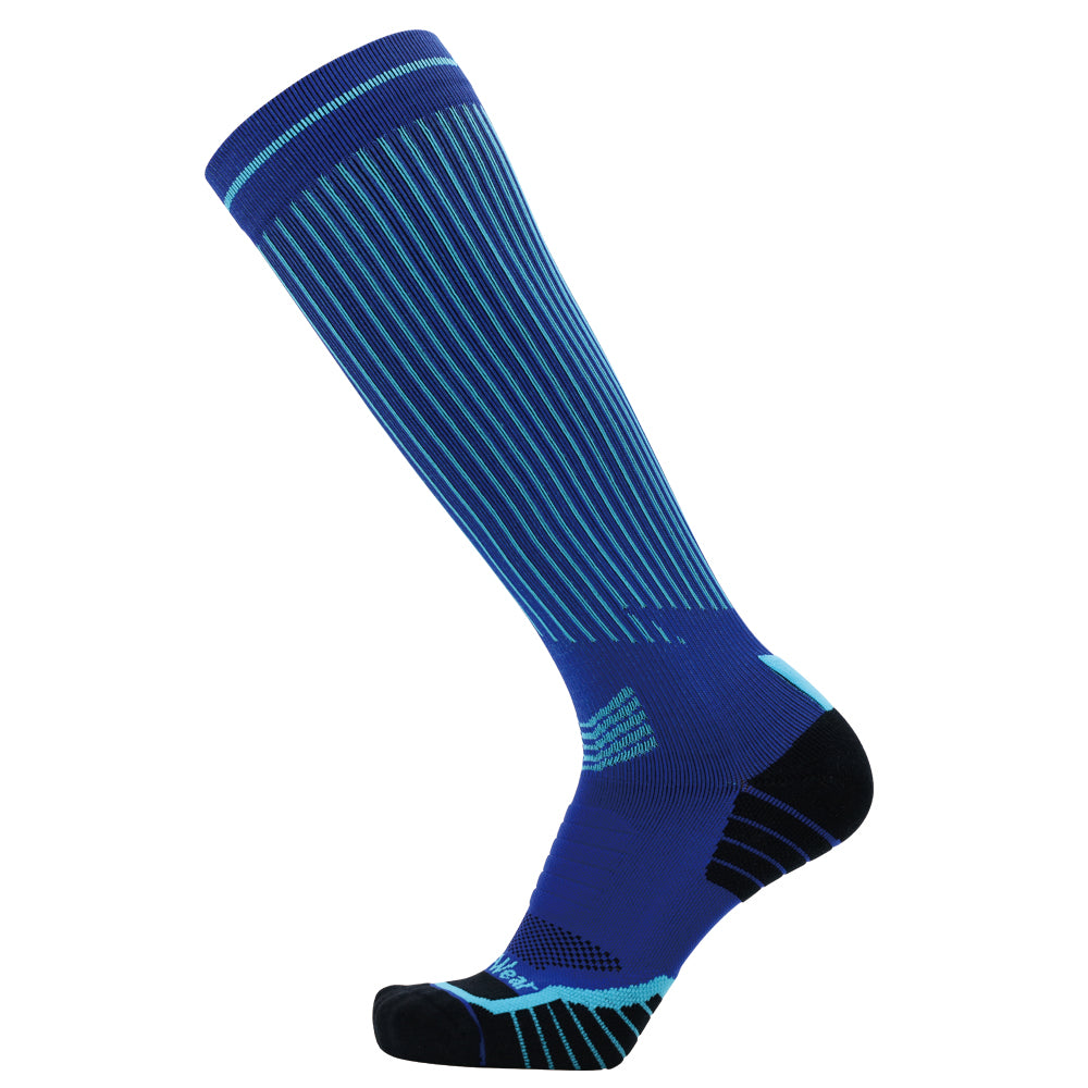 Lot de 2 paires de chaussettes de cyclisme bleues hautes pour homme Ride Soft