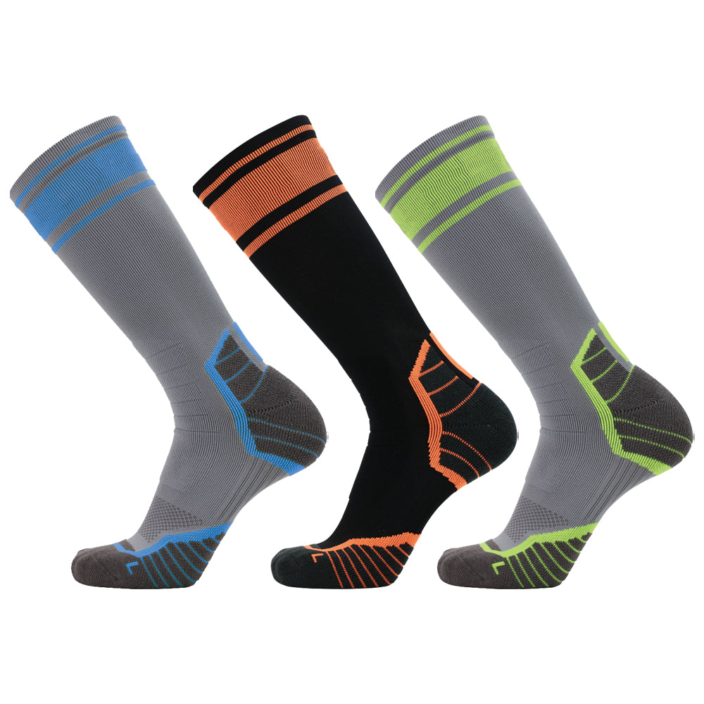 Lot de 3 paires de chaussettes de cyclisme à motif géométrique pour homme