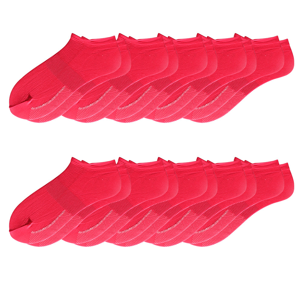 Lot de 10 paires de chaussettes invisibles Touch Wear Everyday rouges et marron pour femme