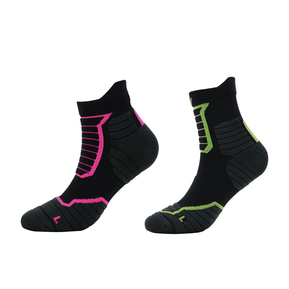 Lot de 2 paires de chaussettes de randonnée noires à rayures pour femme