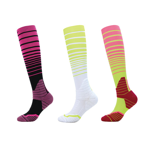 Lot de 3 paires de chaussettes montantes à rayures Run Free pour femme