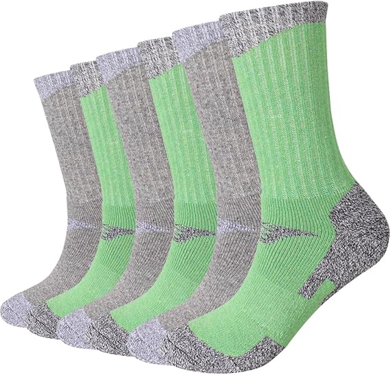 Lot de 6 paires de chaussettes de randonnée pour femme Sage Stone Crew