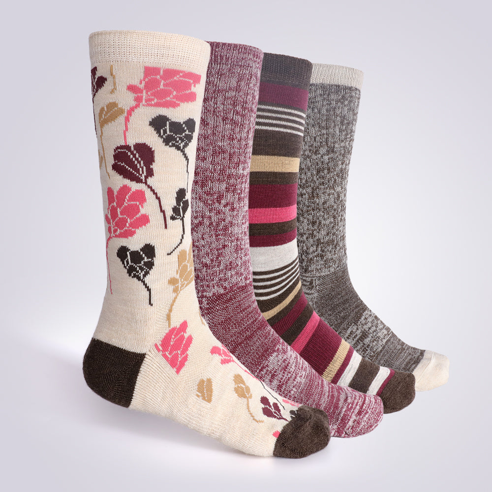 Lot de 4 paires de chaussettes mi-mollet Touch Wear Everyday Mix pour femme
