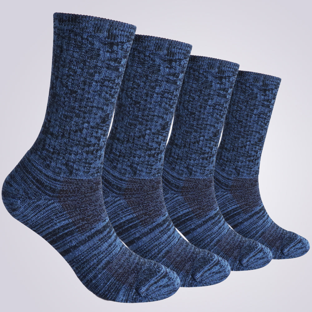 Lot de 4 paires de chaussettes de randonnée bleues pour femme