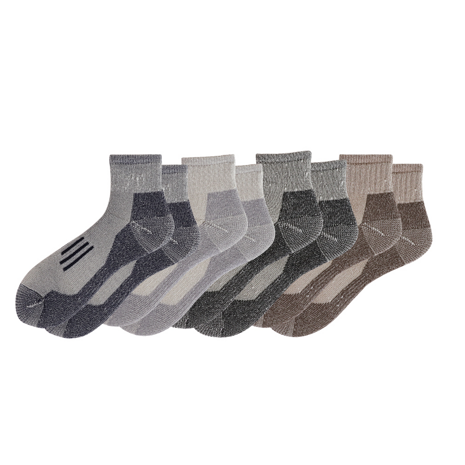 4-Packs Men's Merino Wool Stripes Ankle Socks