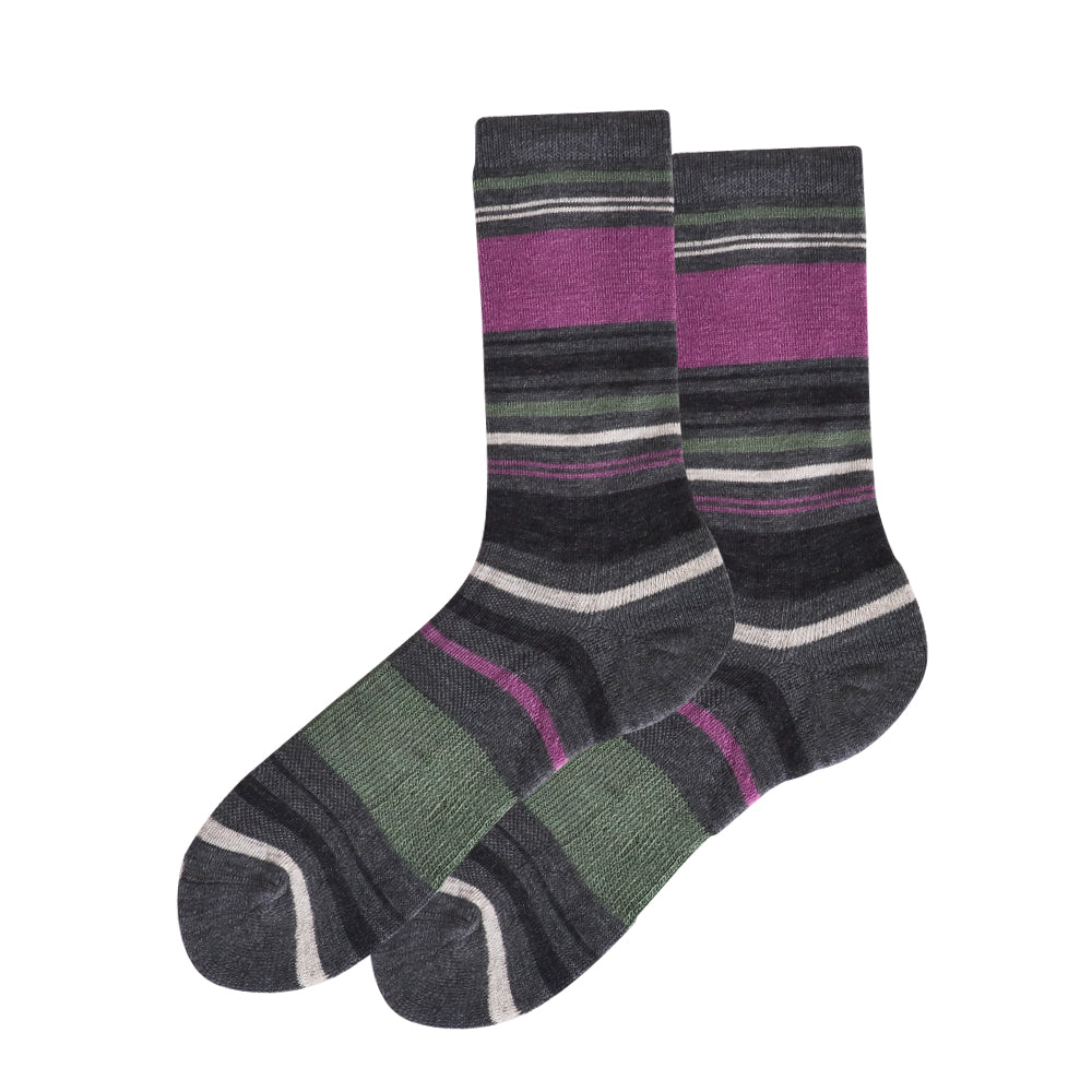 Lot de 4 paires de chaussettes classiques violettes en laine mérinos pour femmes