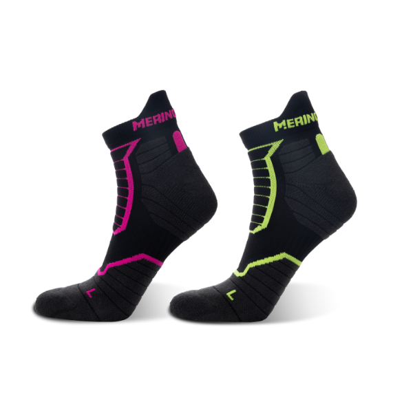 Paquetes de 2 calcetines tobilleros de compresión para senderismo de alto rendimiento para mujer, dos colores